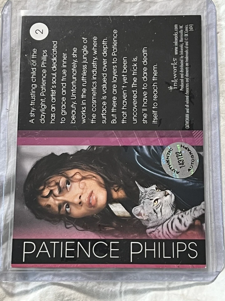 Tarjeta Inkworks Halle Berry Catwoman 2004 superhéroe DC Comics autografiada Foto 2 de 2