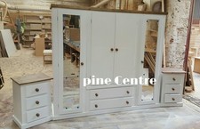 HANDMADE AYLESBURY NEXT WHITE & MID OAK 3 PIECE BEDROOM SET NO FLAT PACKS!!