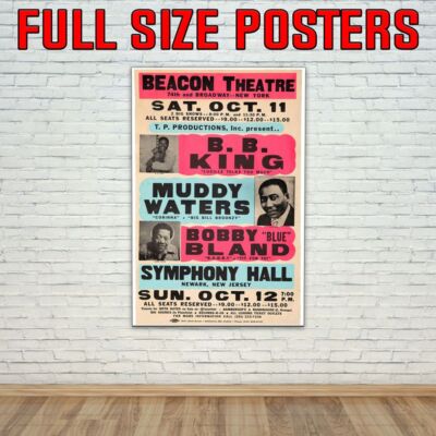 BB King Muddy Waters Bobby Bland 1980 Konzert Tour Foto/Poster bis 36 Zoll