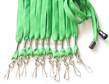 WHOLESALE 100 PCS GREEN BREAKAWAY ID NAME BADGE STRAP HOLDER NECK LANYARDS HOOK