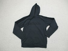 Adidas Sweater Medium Adult Gray Pullover Hoodie Pockets Spell Out Logo Womens M