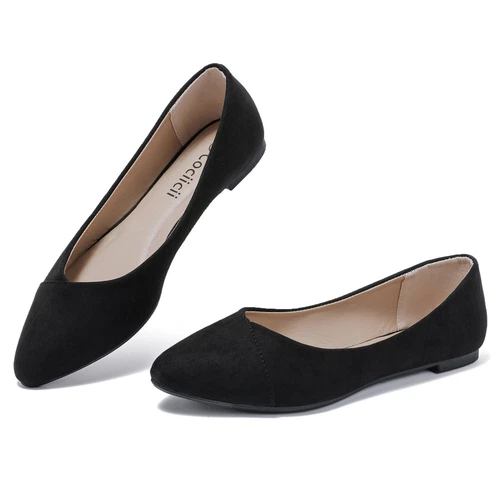Damen-Ballerinas klassische runde Zehenpartie Anzugschuhe lässig bequem - Bild 13 von 32