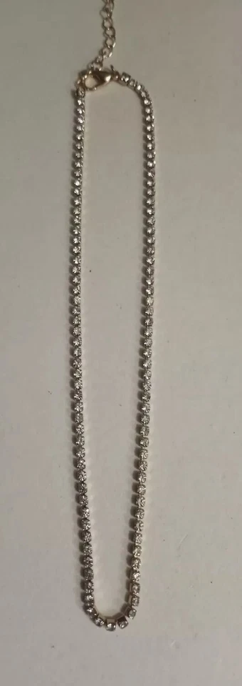 Rosegold Cubic Zirconia Tennis Choker Bridal Glam Necklace  NEW - Image 2 of 4