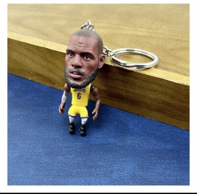 Mini Figure 3D Lebron James Lakers Yellow Gold Basketball Keychain #6