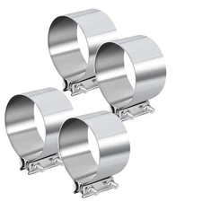 4Pcs 4" T304 Stainless Steel Butt Joint Band Muffler Exhaust Pipe Clamp Sleeve