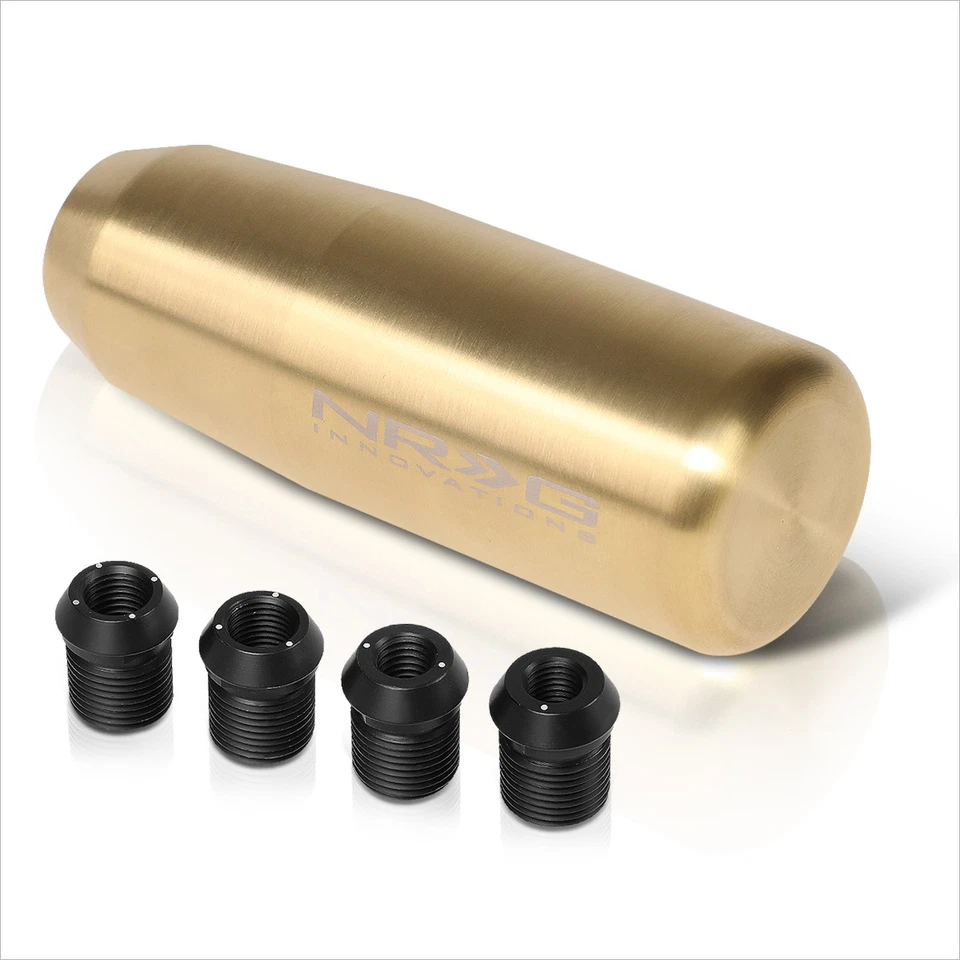 NRG SK-450CG 87mm Cilindro Cónico Estilo Perilla de Cambio Ponderada con 4 Adaptadores Dorado Foto 2 de 4