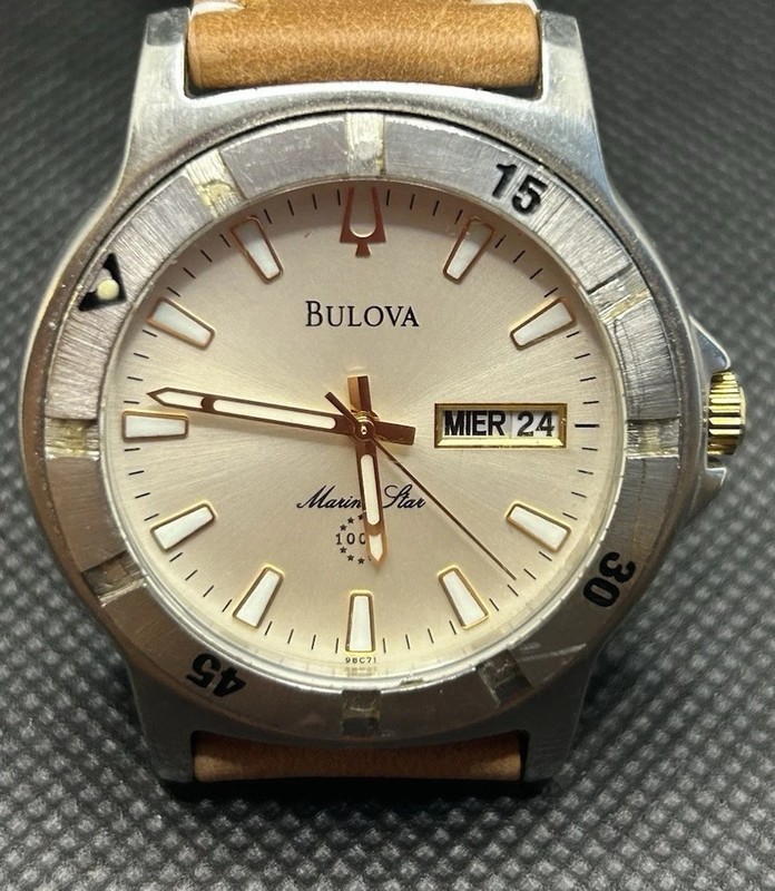 Bulova Marine Star C937355 Gold Silver Tone Wristwatch