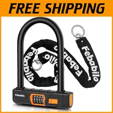 Sturdy Alloy Steel U Lock and 4FT Chain Combo for Ultimate Motorcycle Protection