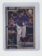 2026 Topps Series 1 Hunter Goodman #274 Rockies Wood Parallel /25 Short Print