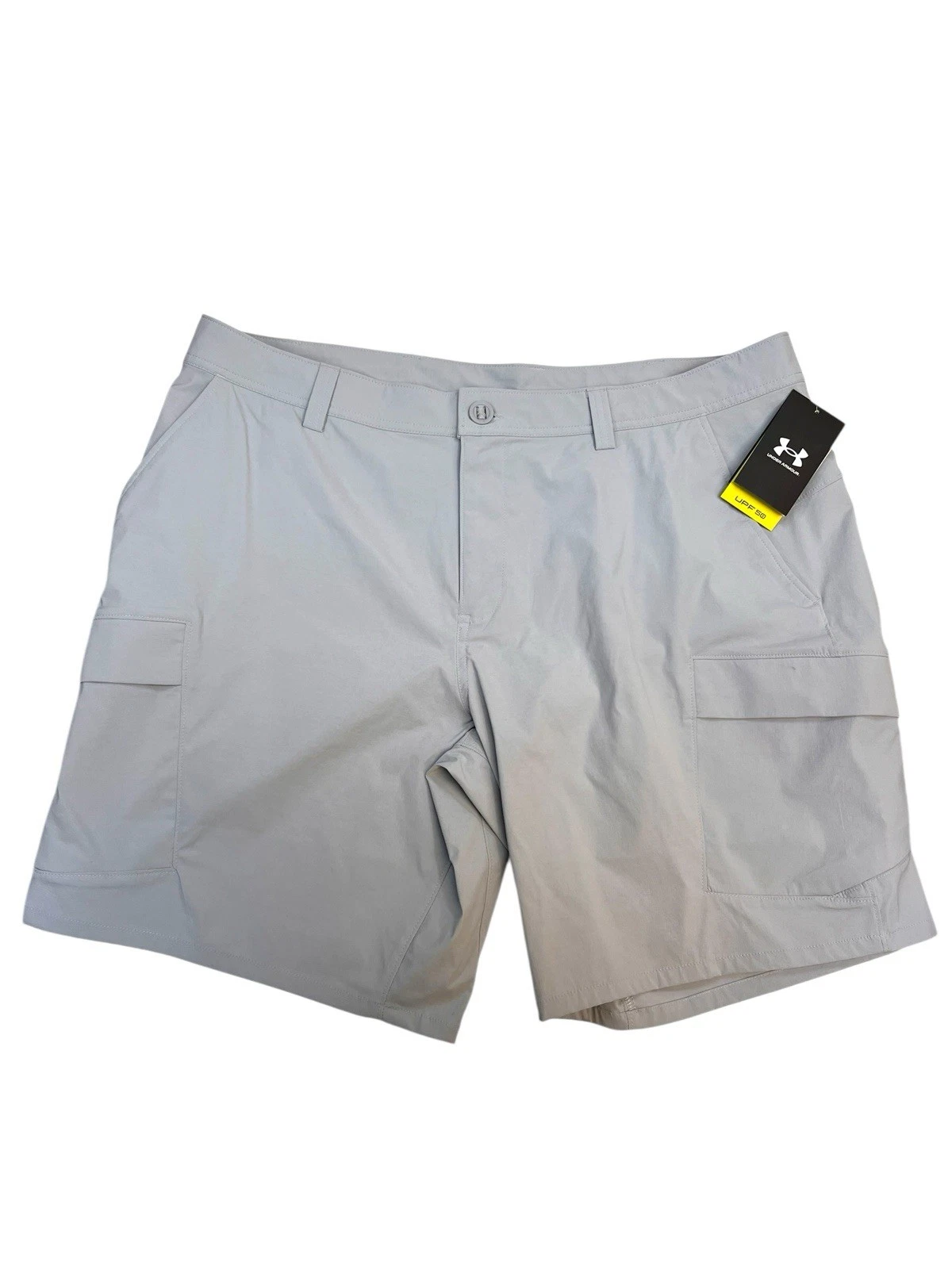 Men’s Under Armour Shorts 42 Gray Cargo Loose UPF-50 Fishing Golf Lightweight
