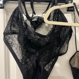 For Love & Lemons SKIVVIES Lingerie Set Black Lace