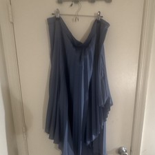 SOLD OUT ASOS Blue Cowl Neck Chiffon Pleated Layered Hi-Low Skirt Plus US 20