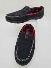 Levi Strauss Signature Slippers Men's Black Memory Foam Plaid Lining Size 11-12