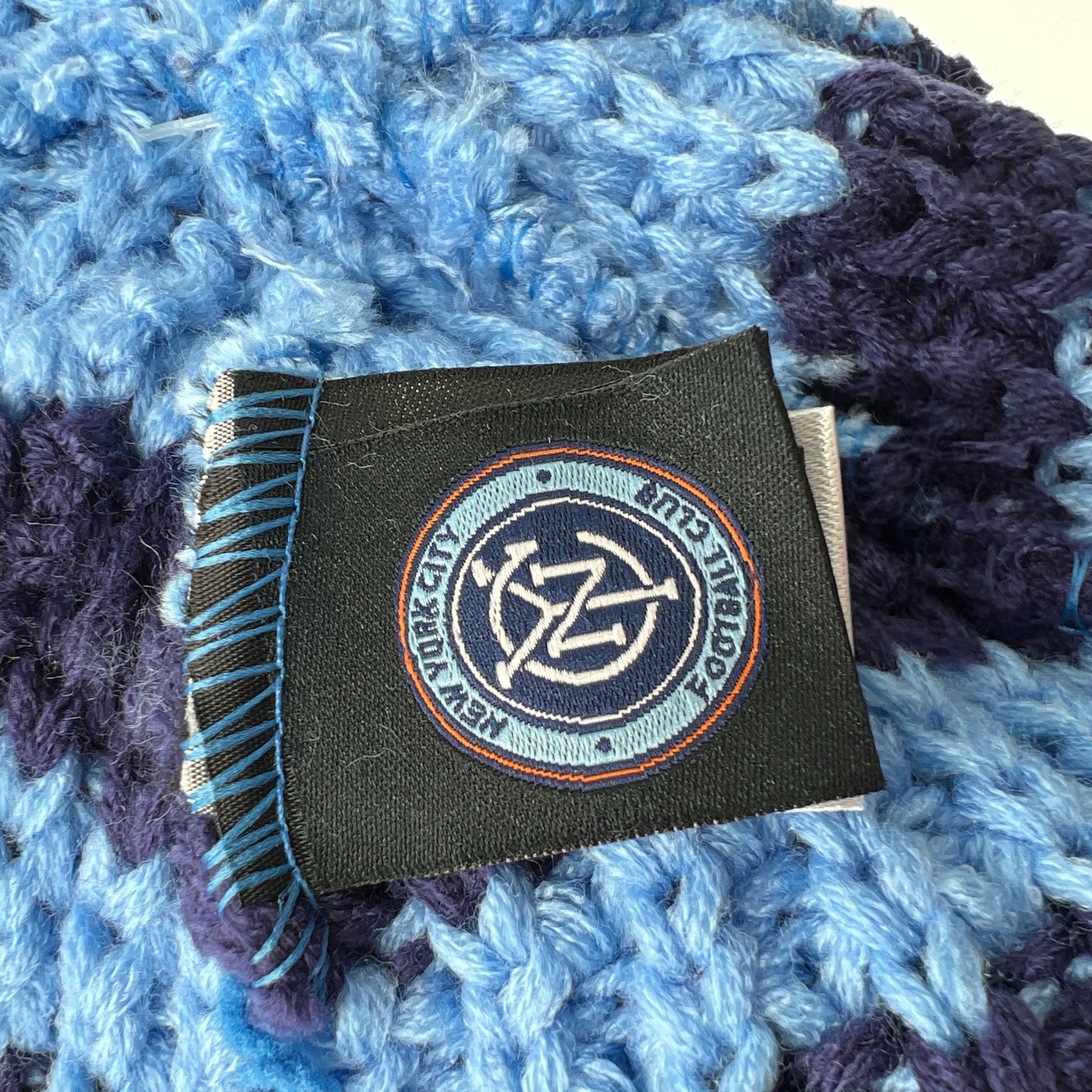 Adidas Unisex OSFA Blue Striped Knit New York City FC MLS Winter Beanie Hat NWT thumbnail 4