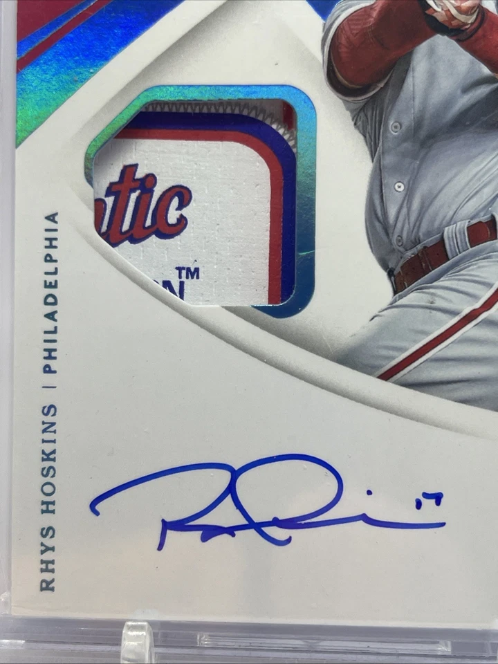 2018 PANINI IMMACULATE RHYS HOSKINS ROOKIE AUTO LAUNDRY TAG #2/5 - Image 4 of 4