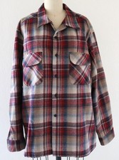 Vtg Pendleton Men s Size XL Wool Loop Collar Board Shirt Button Up Excellent