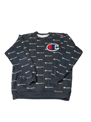 Sweat shirt homme Champion Supreme XL gris logo pull manches longues