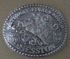 Belt Buckle 1984 National Finals Rodeo Hesston - sealed