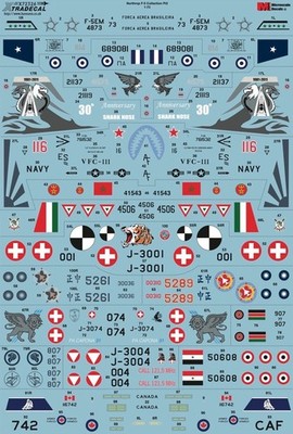 Xtradecal 1/72 F-5 Tiger II Worldwide USN VF-111 Brazil China Mexico etc Decals