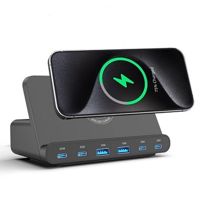 Wireless Charging Station 160W 6-Port Multi USB Type-C 65W PD Phone Fast Charger