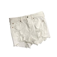 American Eagle Shorts White Cut Off Distressed Hi Rise Shortie 4 Stretch NWT