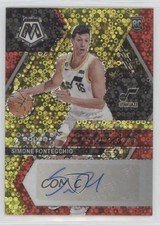 2022 Panini Mosaic Fast Break Red Prizm 20/49 Simone Fontecchio #FB-SIM Auto 3d3