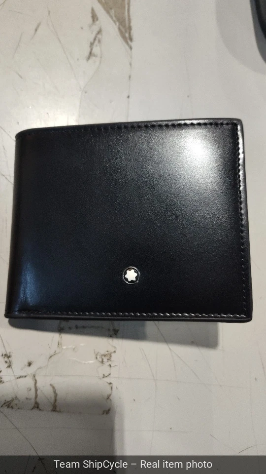 Cartera de cuero negra con imperfecciones Montblanc 14548 Meisterstuck G2U Foto 4 de 4