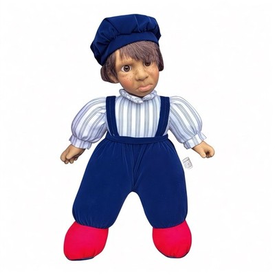 JUNGE PUPPE AUSDRUCKSSTARKES GESICHT 90er Jahre von Padgett Brothers 33 cm groß im Karton NEU
