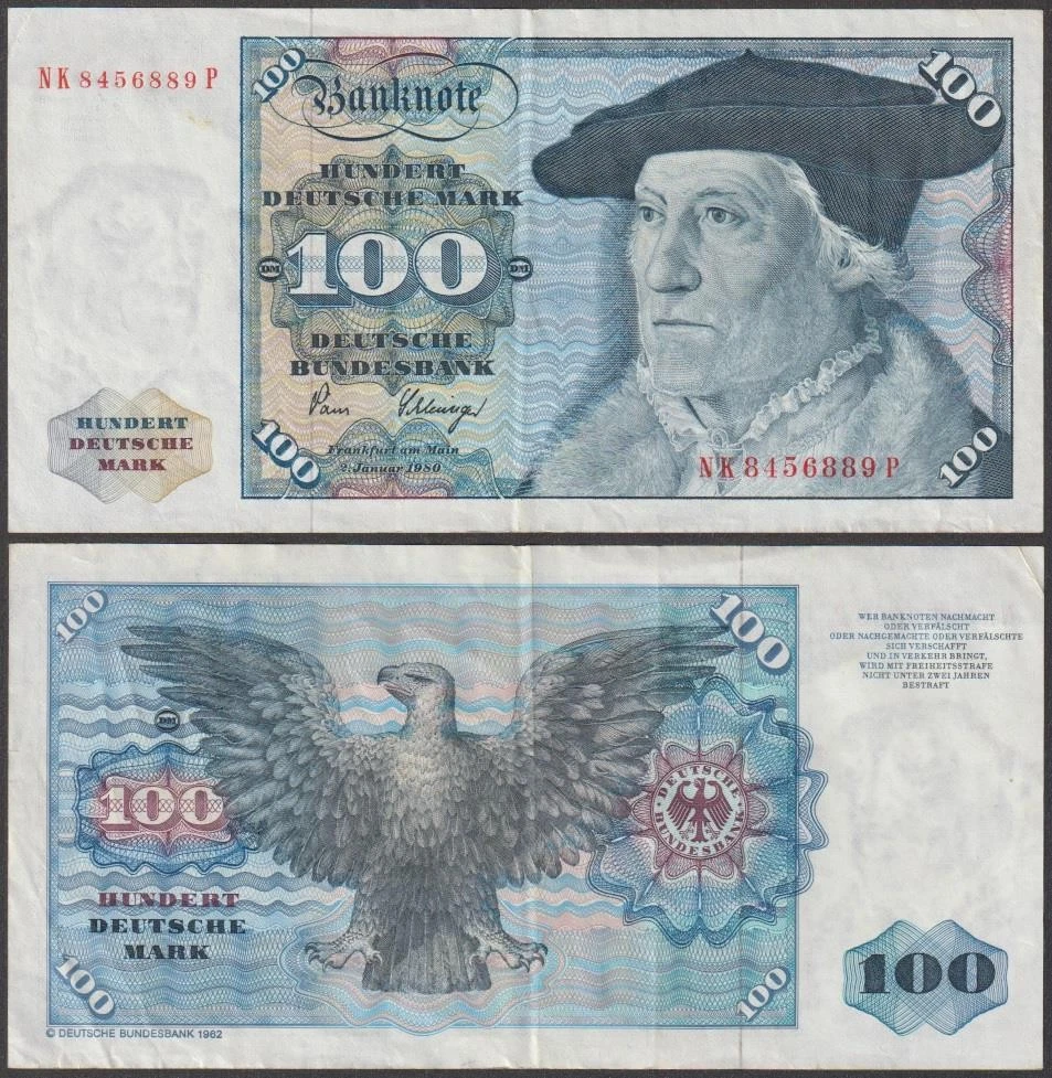 や*い様 100 Deutsche Mark 紙幣と銀貨 や*い様 100 Deutsche Mark 紙幣と銀貨 や*い様 100 Deutsche Mark