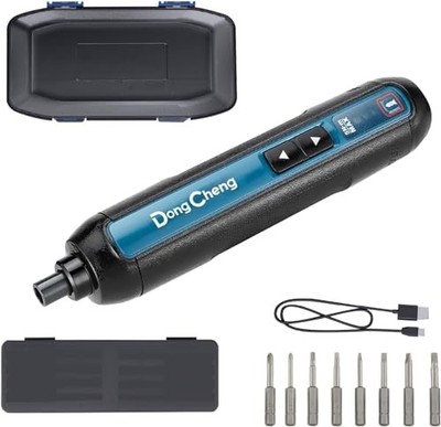 DongCheng 4V Cordless Electric Screwdriver, 2000mAh Battery Powered 