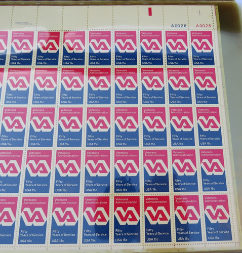 Veteran's Administration 50 Years Of Service - Sheet of 50 Stamps, Scott #1825