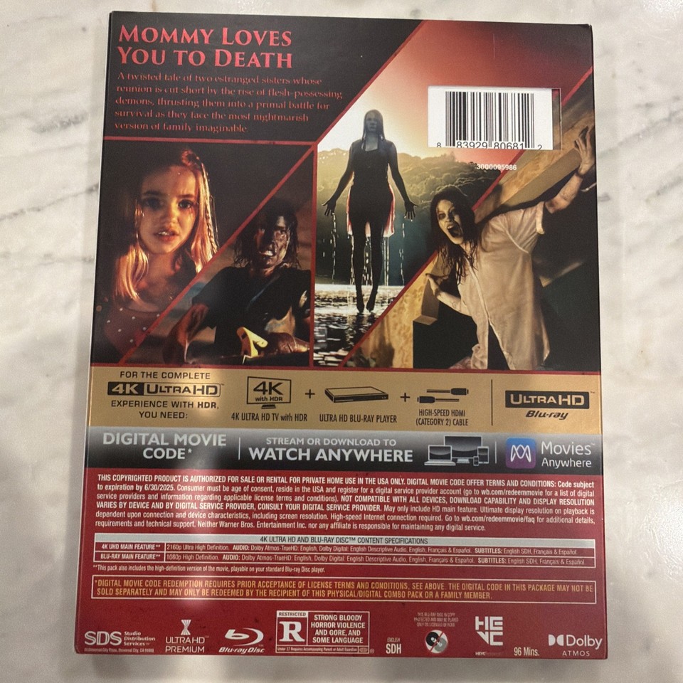 Evil Dead Rise 4K UHD + Blu-ray + Slipcover Sam Raimi Horror Movie ...