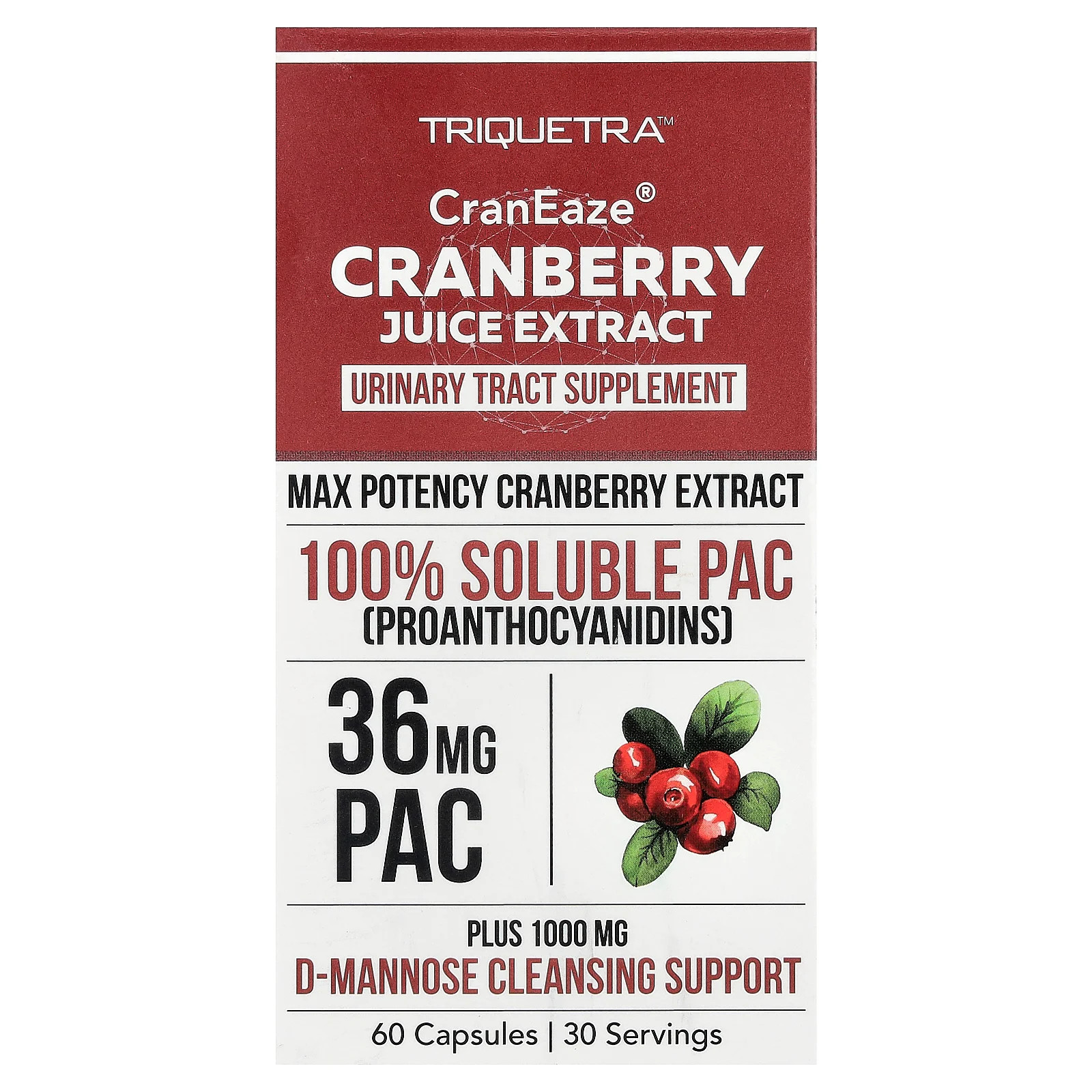 CranEaze®, Cranberry Juice Extract, 60 Capsules
