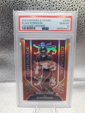 2023 Rookies & Stars Crusade #CR2 Bijan Robinson RC Orange Prizm SP /25 PSA 10