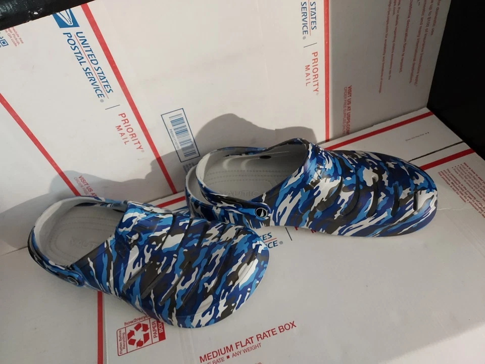 Sandalias impermeables de goma sin cordones Nautica azules camufladas para hombre 11 River Edge - #trl8 Foto 2 de 4