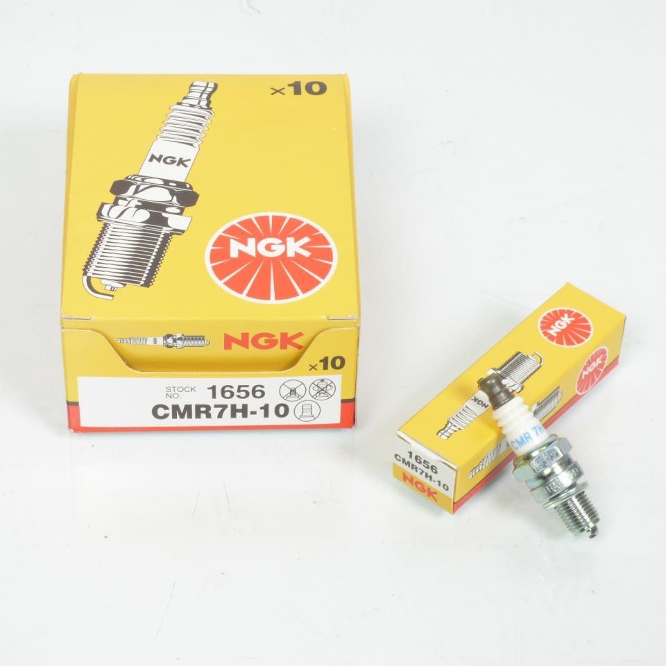 Bougie d'allumage NGK CMR7H-10 filetée pour entretien mécanique auto - Pack de 10