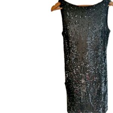  Sequinned Black Dress by ASOS Lined   Size 8  Length: 34 inches  