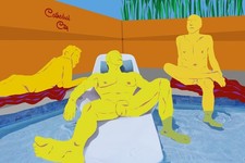 Cat City Nude - Fine Art Print - 12x18 print/mat - Free Ship TheHastingsGallery