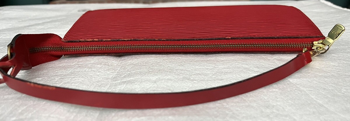 Louis Vuitton LV Monogram Pochette EPI Red pouch bag purse