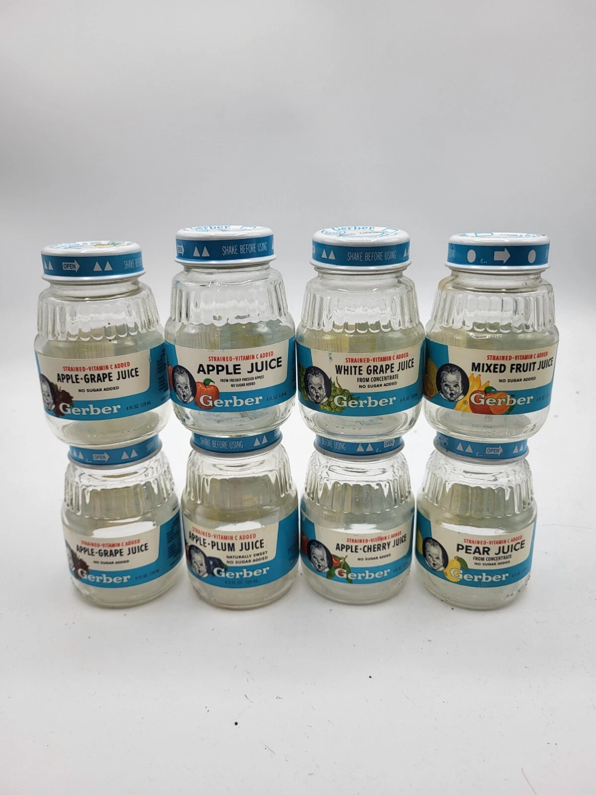 Lot of Vintage Gerber Baby Food Jars Bottles 1980s 1990s Juice Fruits Labels G
Opens in a new window