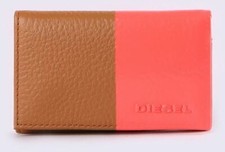 Diesel Key Case Holder Cowhide Leather Brown / Coral