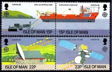 Isle of Man 1988 Sailing Ships Radio Dish Satellite Space Communications Europa