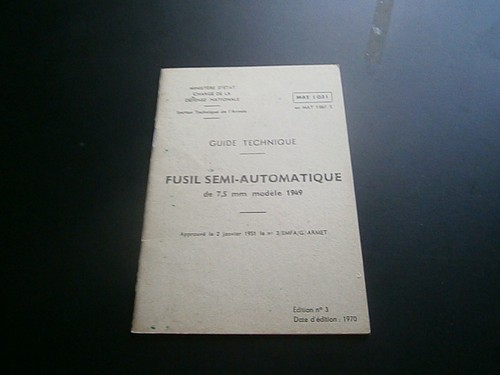 Guerre armée Guide technique fusil semi automatique  7,5mm mod 49 - Bild 1 von 7