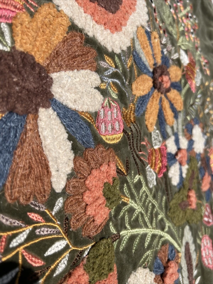 Surya Transitional (2) 18” X 18” Pillow COVERS animals Embroidered Cotton India - Image 3 of 4