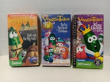 Lot of 3 Veggie Tales VHS Tapes: Josh Big Wall, Toy Saved Christmas, King Ducky