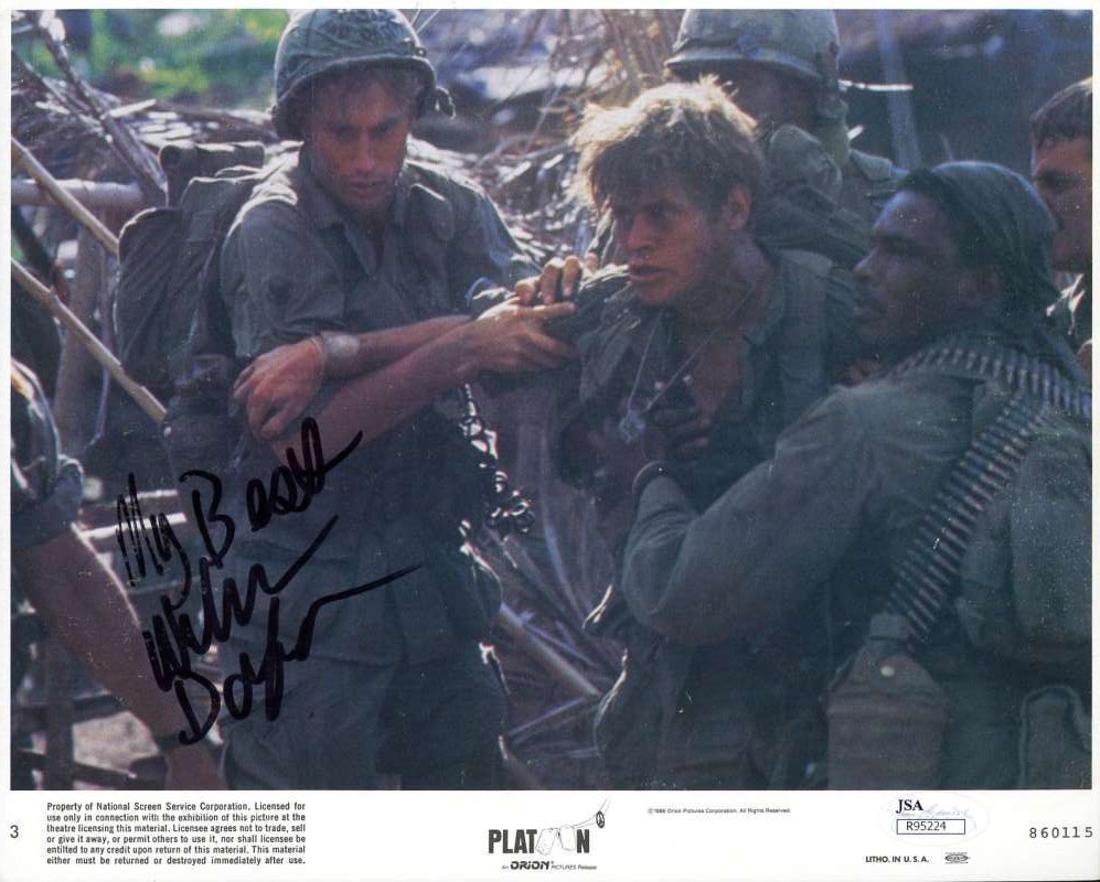 Willem Dafoe JSA Coa Signed Platoon 8x10 Photo Lobby Card Autograph