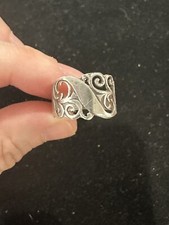 Sterling silver 900 handmade filigree ring, Size 8.25