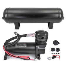 Air Suspension Compressor + 4 Gallon Air Tank  kits with 1/4 NPT Holes For Horns