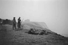 Home Guard supporting British Army patrol duty man a defensive - 1941 Old Photo