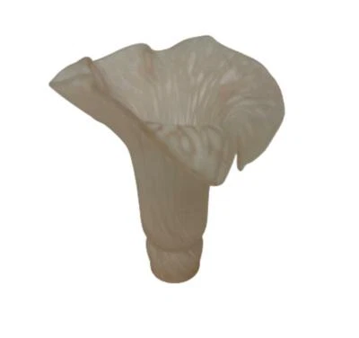 Tulip Lily Flower Glass Lamp Shade by Terra Cottage - Peach - 1 3/8" OD, 1" ID